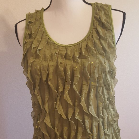 Cato Tops - Dressy Sage Green Summer Top Sleeveless M